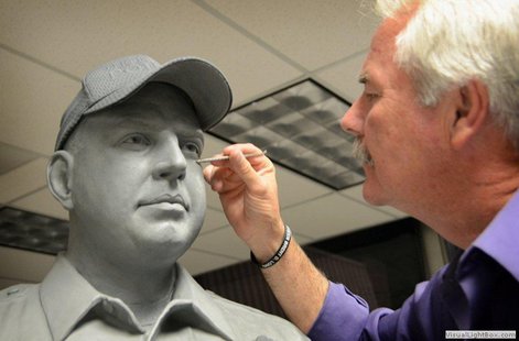 Bill Wolfe working on Brent Long sculpture Bill Wolfe working on Brent Long sculpture